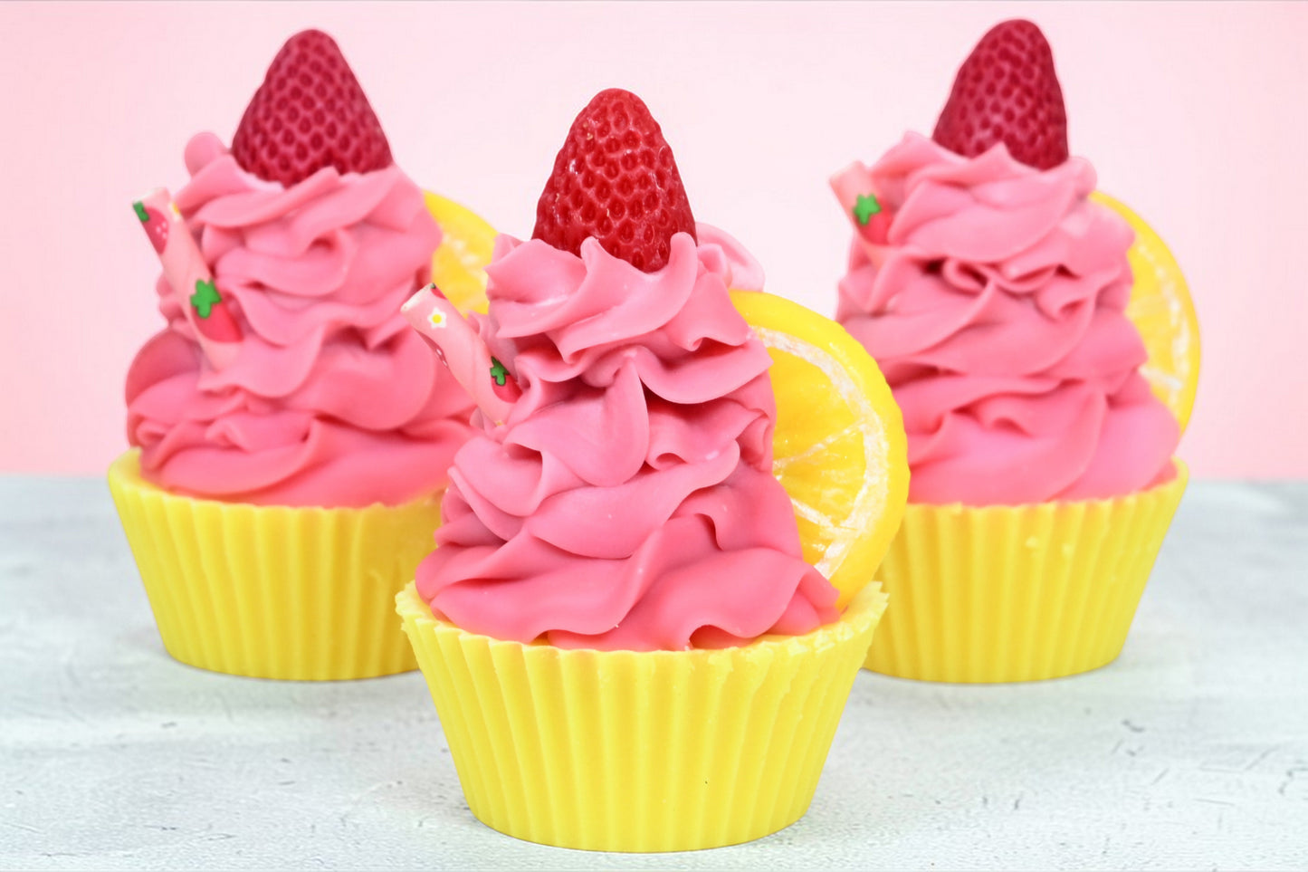 Strawberry Limoncello Artisan Soap Cupcake