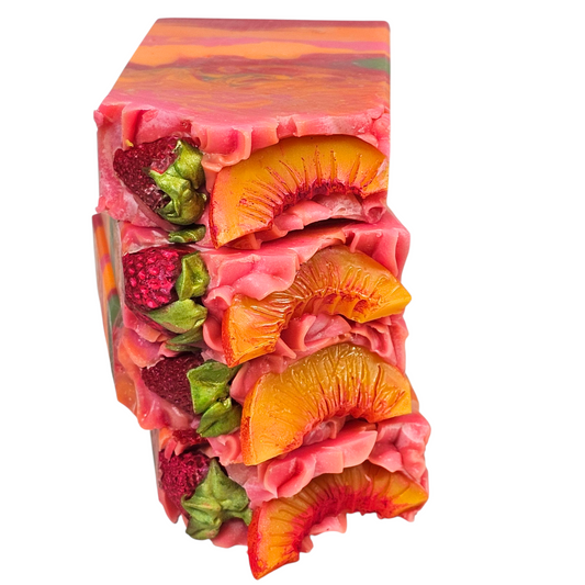 Strawberry Peach Champagne Artisan Soap